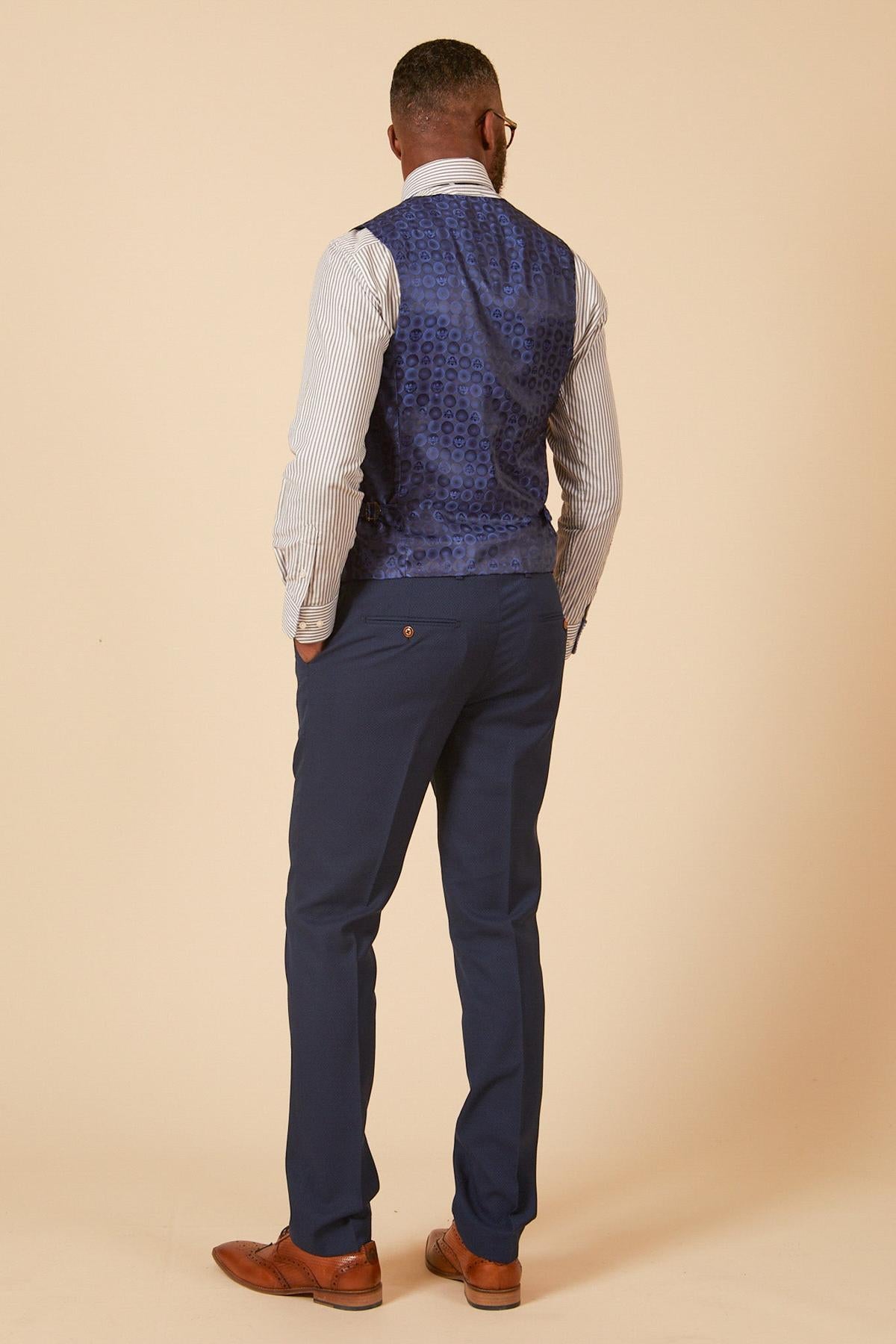 MAX Royal Blue Single Breasted Waistcoat for Men - Slim Fit Formal Vest for Weddings, Business & Special Occasions