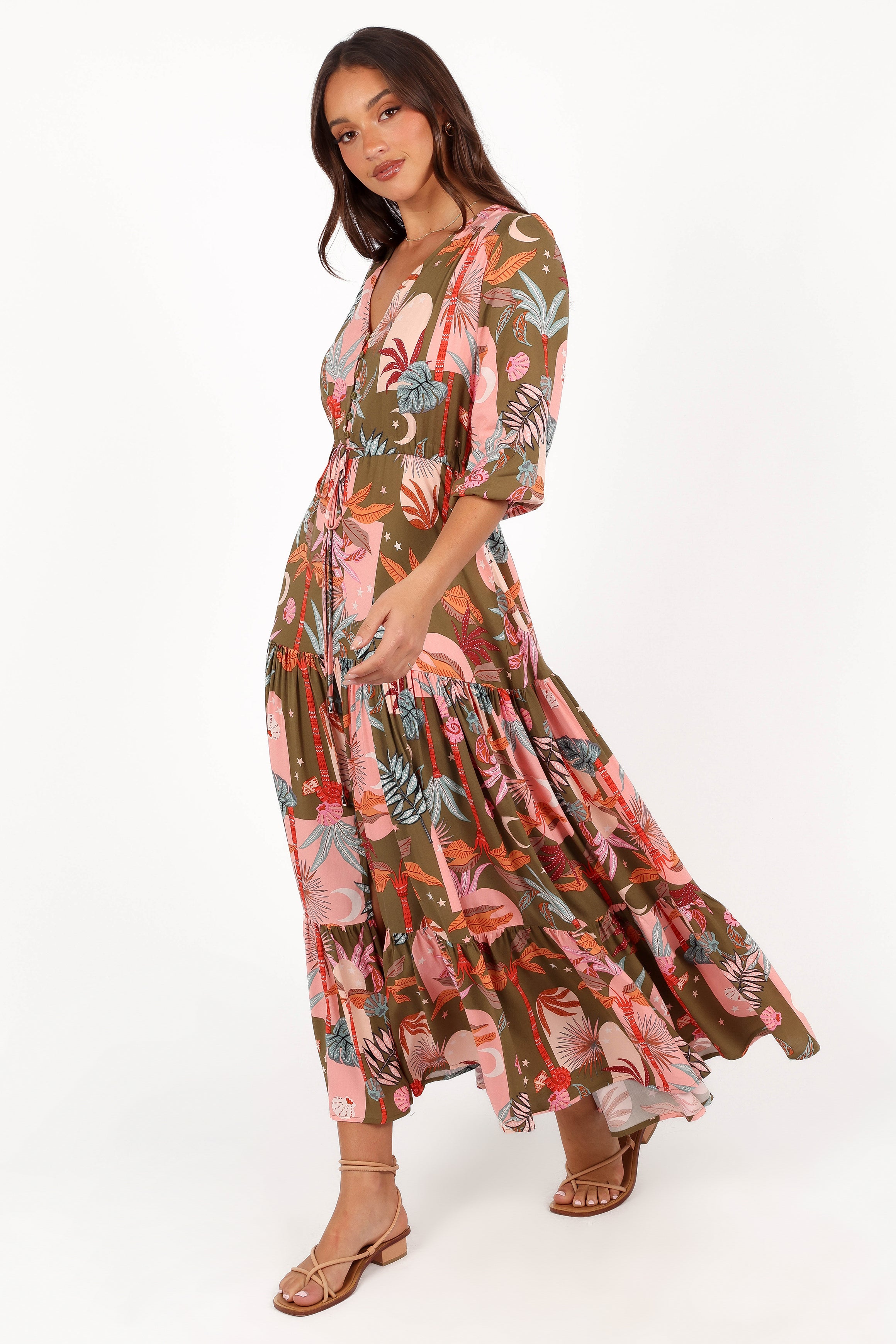 Kelda Women's Green Multi Floral Print Dress - Perfect for Summer Outings, Beach Vacations & Casual Wear