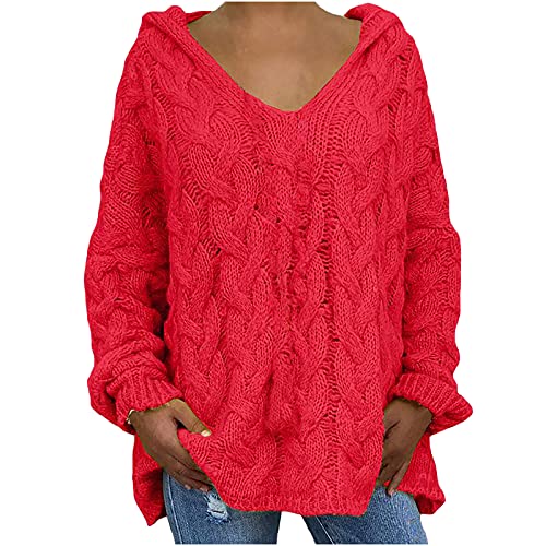 Women's Oversized Knit Sweater - Casual Long Sleeve Waffle Knit Pullover Jumper Blouse Top | Cozy Fall Winter Fashion, Office Wear & Weekend Outfits