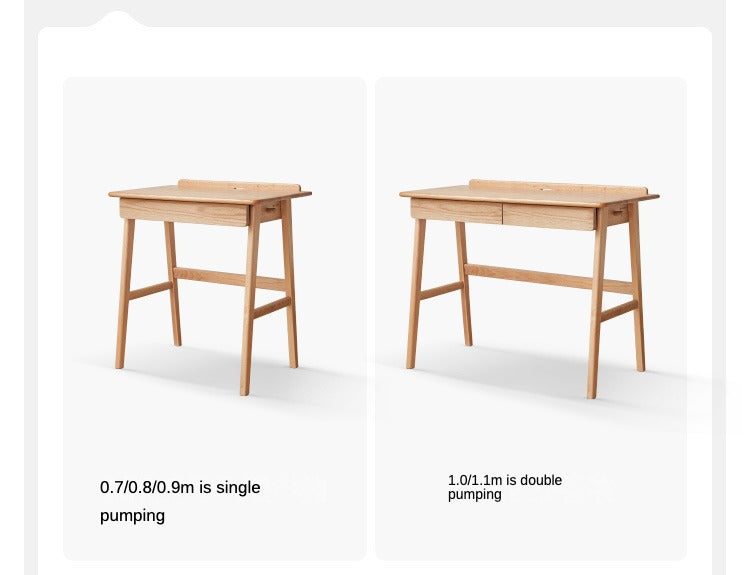 Solid Oak Wood Office Desk - Modern Console Table for Home & Office - Perfect for Workspaces, Living Rooms & Entryways