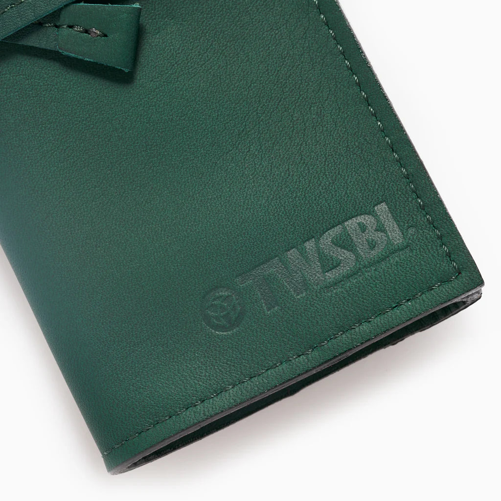 Premium TWSBI Leather Roll Case - Forest Green Fountain Pen Holder for Travel & Office Use | Durable & Stylish Storage Solution for Writers & Professionals