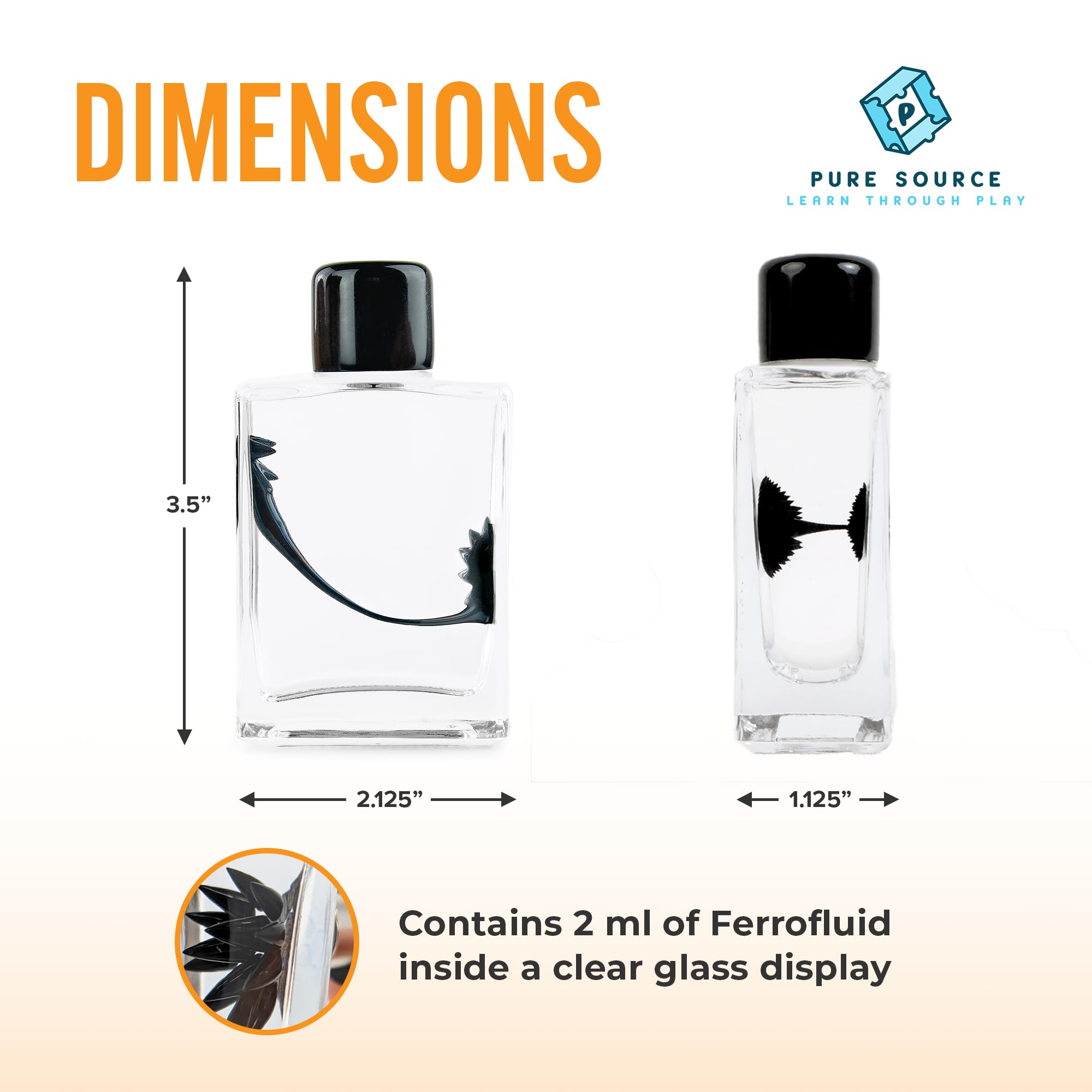 FerroFluid Display Bottle - Magnetic Liquid Science Toy with Neodymium Magnets | STEM Educational Kit for Kids & Adults | Interactive Desk Decor for Office, Classroom & Science Lovers