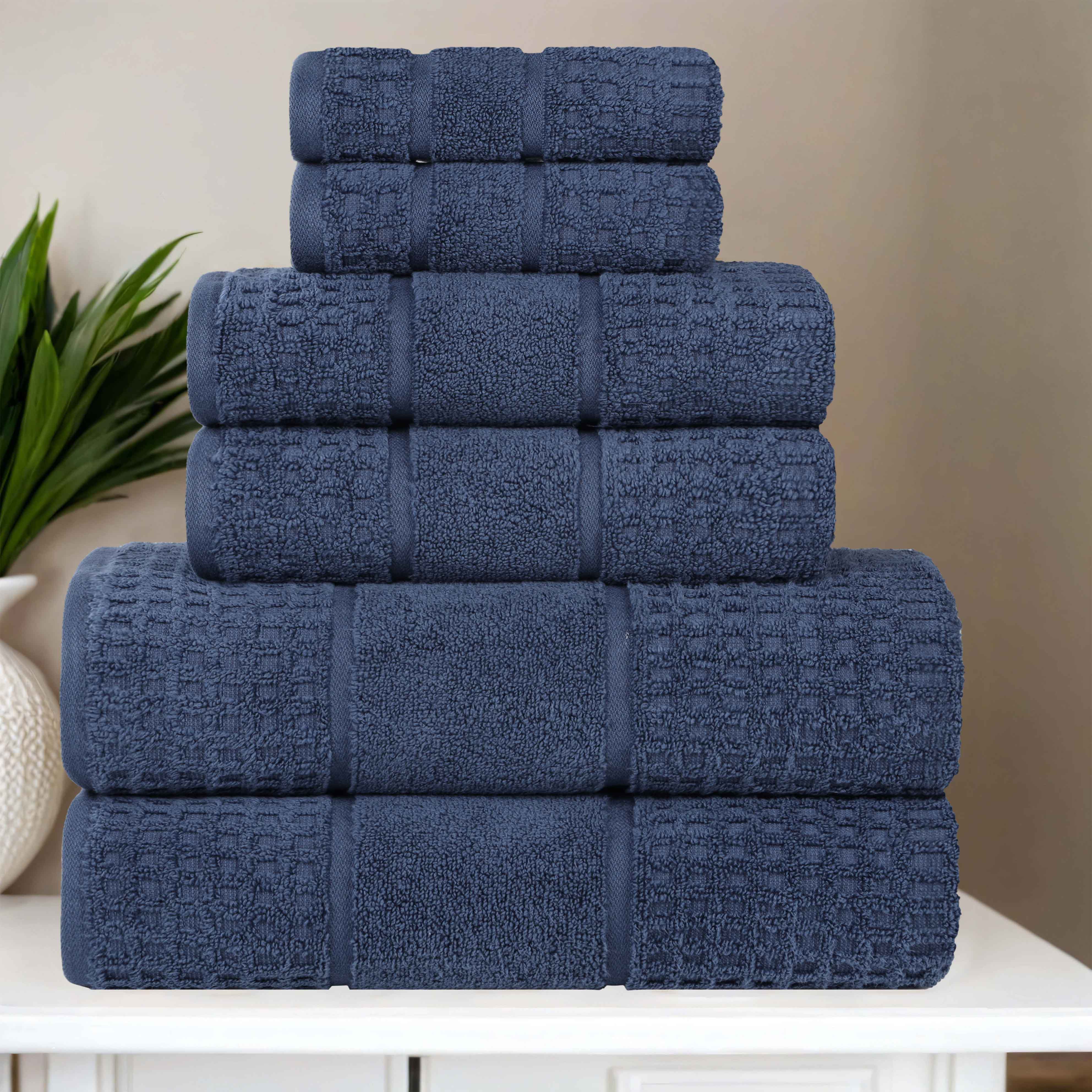 Premium 6-Piece Zero Twist Cotton Waffle Towel Set - Ultra Soft & Absorbent Honeycomb Weave Bath Towels for Spa, Gym & Luxury Home Use