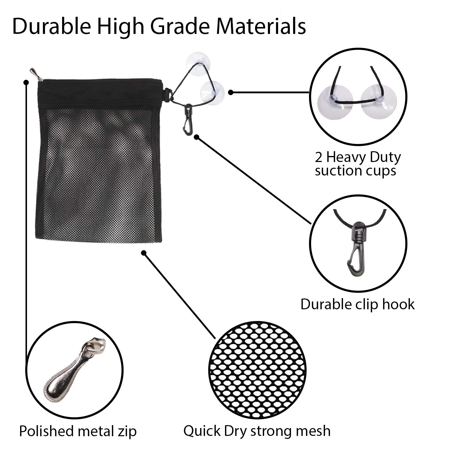 Waterproof Hanging Toiletry Bag for Travel, Gym & Business - Foldable Portable Shower Caddy with Wet/Dry Storage Pockets & Suction Hook - Ideal for Men & Women on the Go