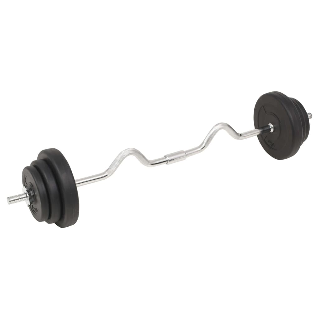 vidaXL Barbell and Dumbbell Set - 66.1 lb Free Weights for Home Gym, Strength Training Equipment for Men & Women - Perfect for Weightlifting, CrossFit, and Full-Body Workouts
