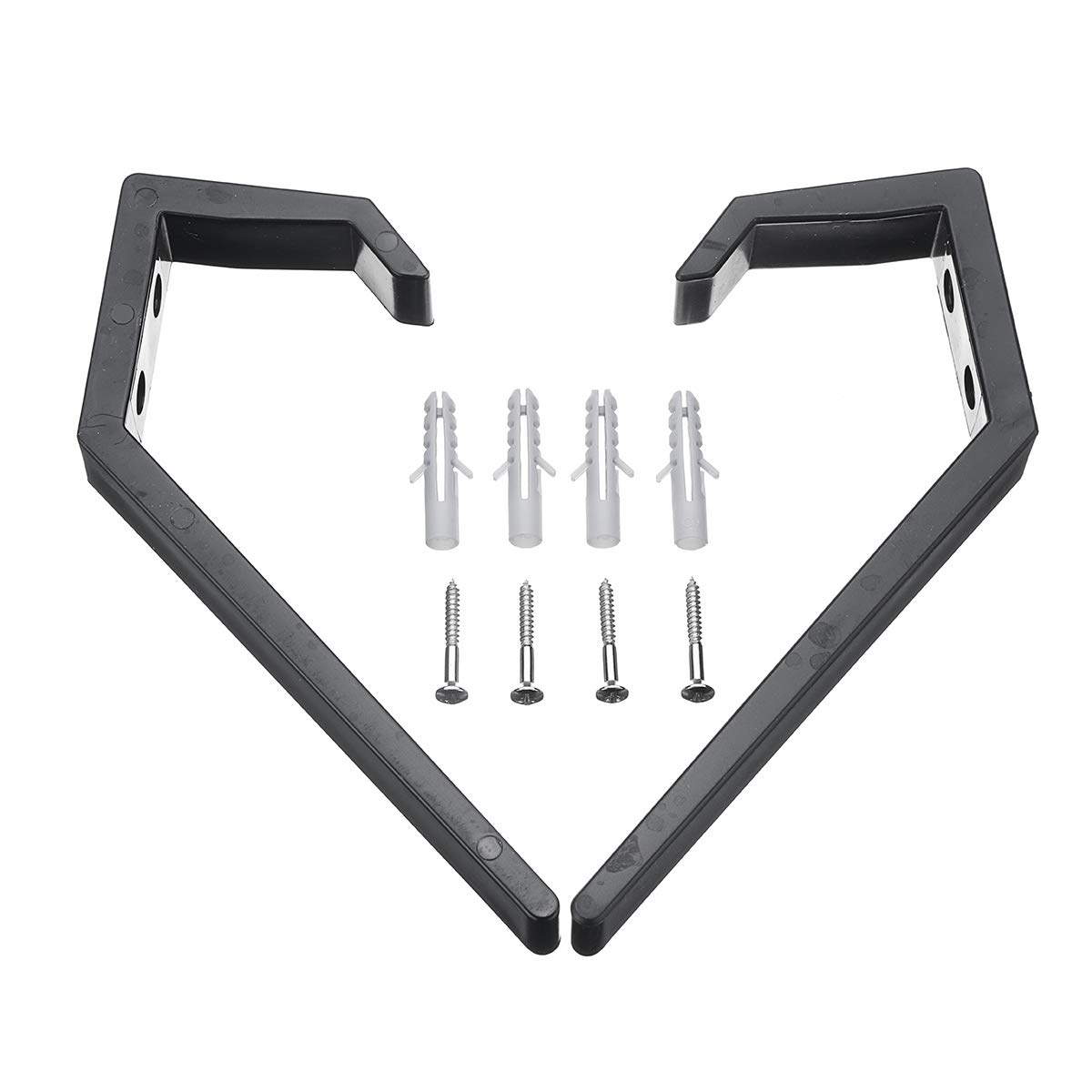 2PCS Heavy Duty Plastic Helmet Hangers - Wall Mounted Hooks for Hats, Gloves, Bags, Shoes & Clothes Organizer (Black) - Perfect for Garage, Entryway & Mudroom Storage
