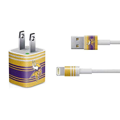 Official NFL Minnesota Vikings Trailblazer Design Skin Decal for iPhone Charger (5W USB) | Durable Protective Cover for Home, Office & Travel Accessories