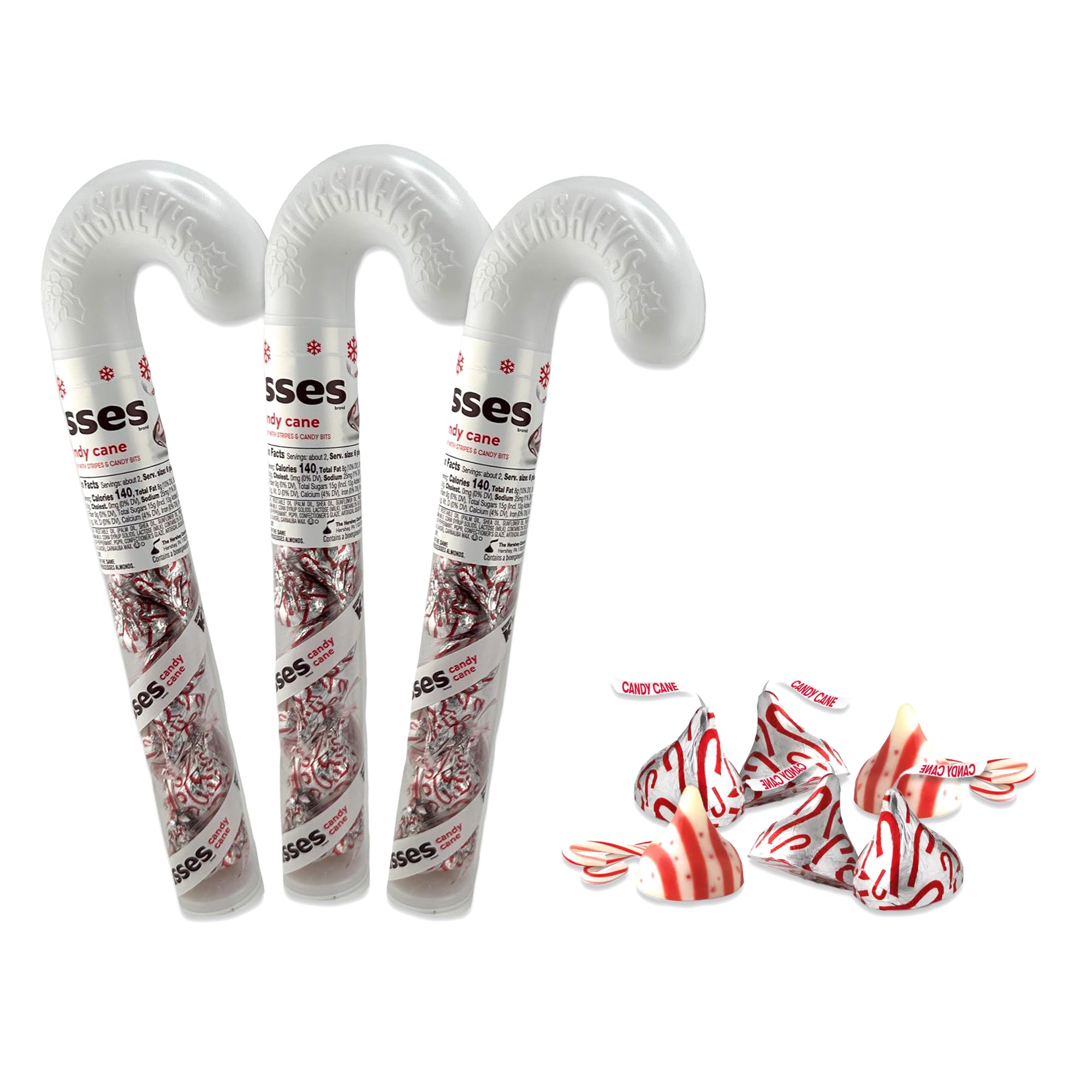 Christmas Candy Cane Flavor Chocolate Drops - 3 Pack Tube | Holiday Stocking Stuffers & Party Favors for Christmas Celebrations
