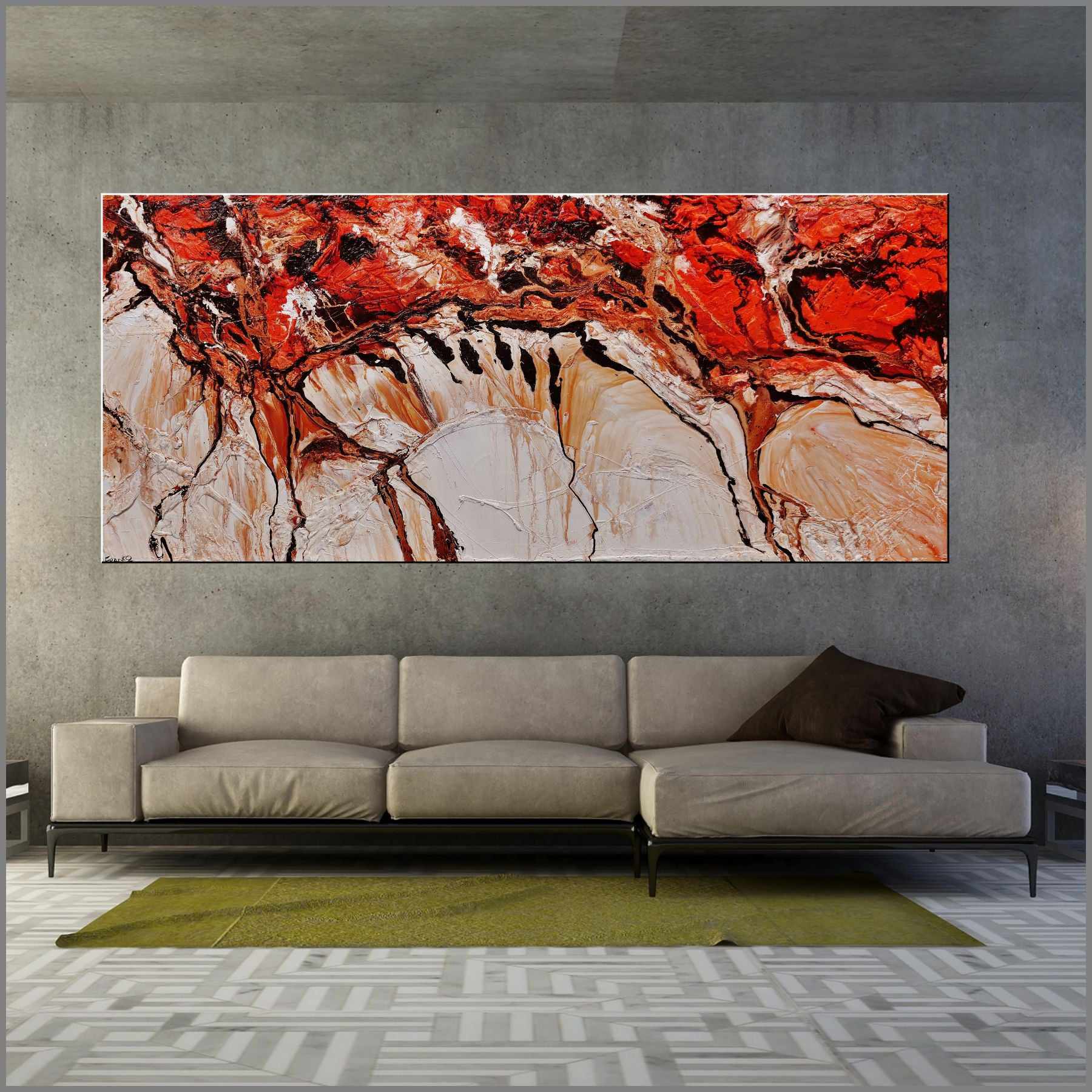 Jupiter Ascending 270cm x 120cm Brown White Textured Abstract Canvas Art - Perfect for Living Room, Bedroom, or Office Wall Decor
