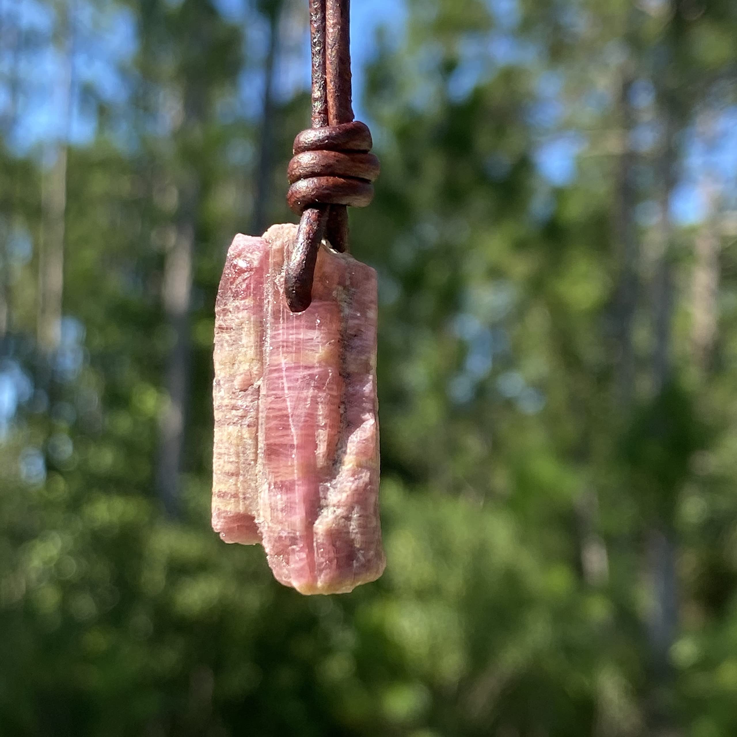 Natural Pink Tourmaline Necklace for Women - Healing Crystal Pendant, Boho Choker Jewelry Gift for Girlfriend, Birthday, Anniversary | Raw Gemstone, Summer Vibes, Hippie Style | Perfect for Meditation, Yoga, Spiritual Healing and Everyday Boho Fashion