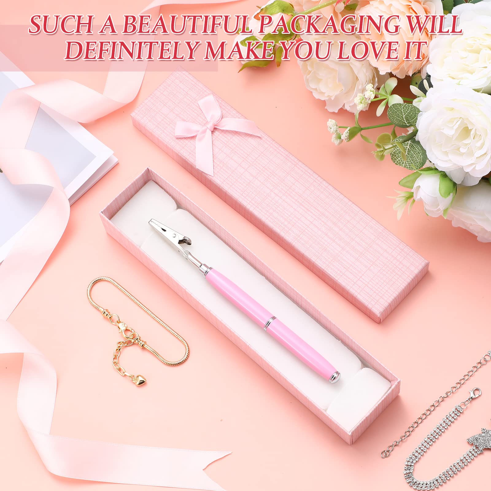 Pink Bracelet Helper Tool - 6.9 Inch Jewelry Fastening Aid for Women | Watch Clasp Assistant with Gift Box | Perfect for Solo Bracelet Wearing & Jewelry Gifting