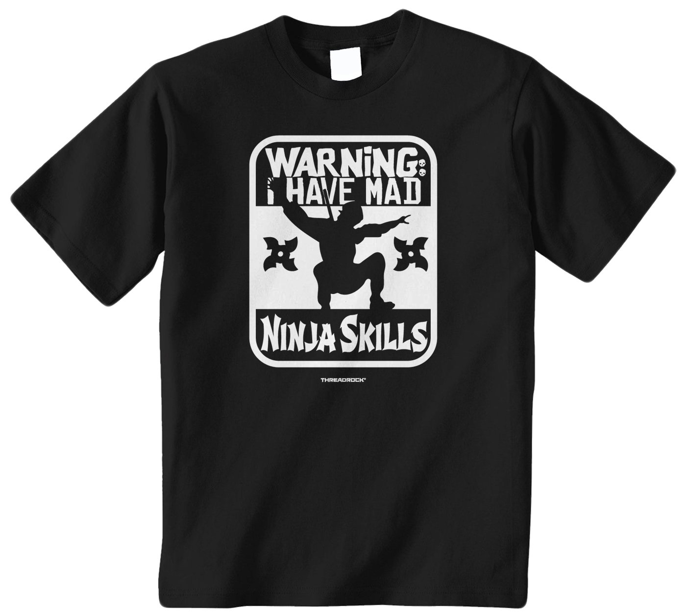 Threadrock Big Boys' Warning I Have Mad Ninja Skills Youth T-Shirt | Funny Graphic Tee for Teen Boys | Cool Casual Wear for School, Gaming & Street Fashion