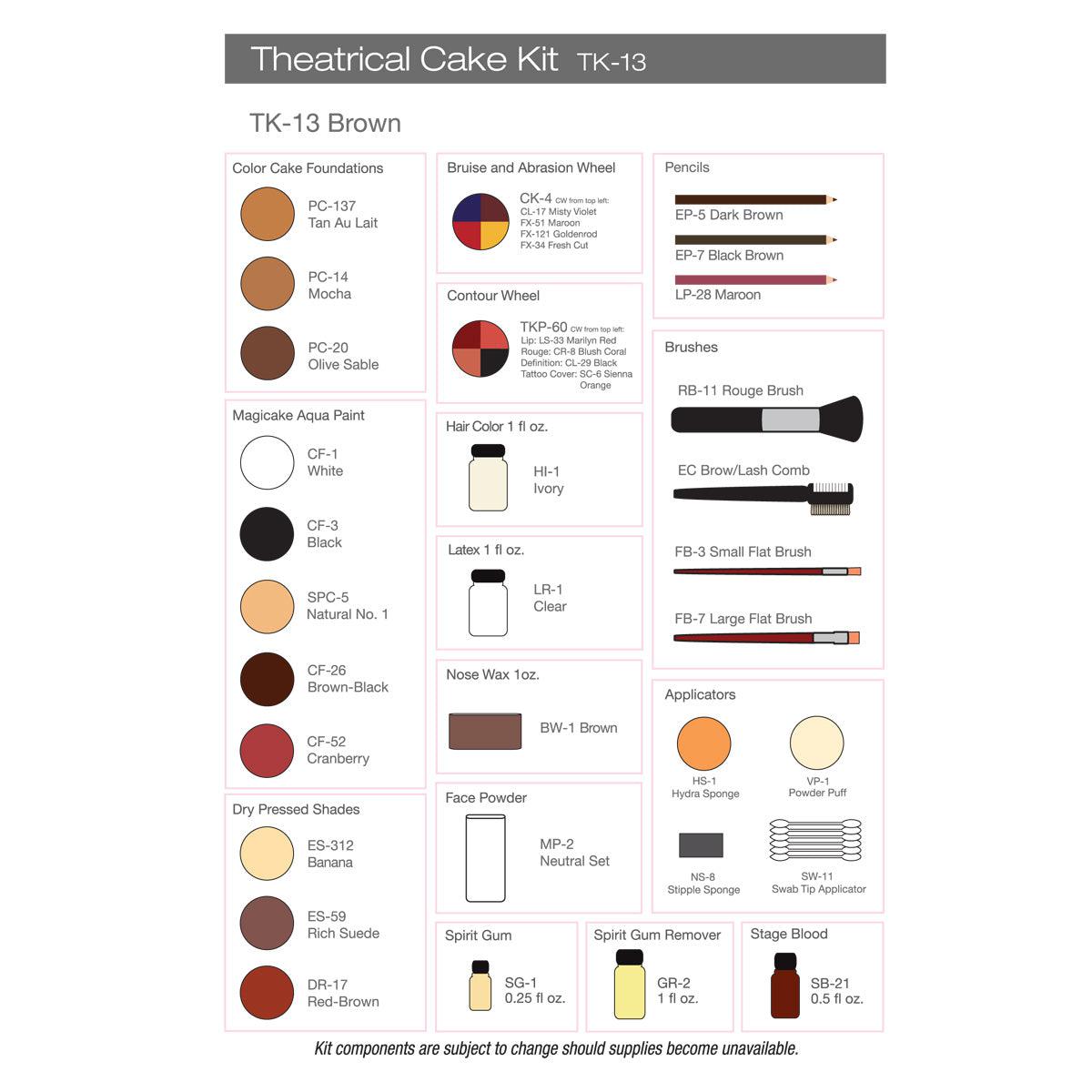 Ben Nye Theatrical Cake Makeup Kit - Professional Stage & Halloween Costume Makeup - Perfect for Theater, Cosplay & Special Effects