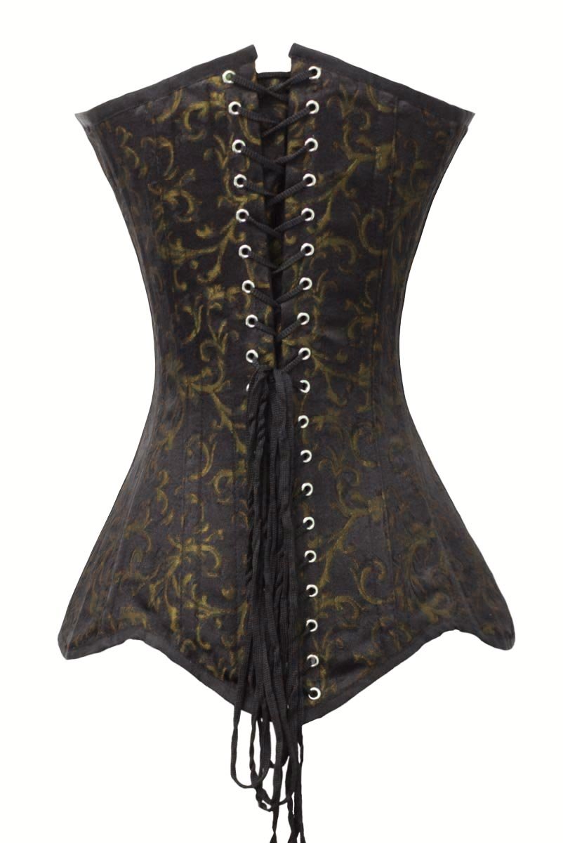 Luvsecretlingerie Heavy Duty 26 Double Steel Boned Waist Trainer Corset - Brocade Long Torso Overbust Shaper #8151 for Women's Shapewear & Waist Training | Perfect for Bridal, Cosplay, and Evening Wear