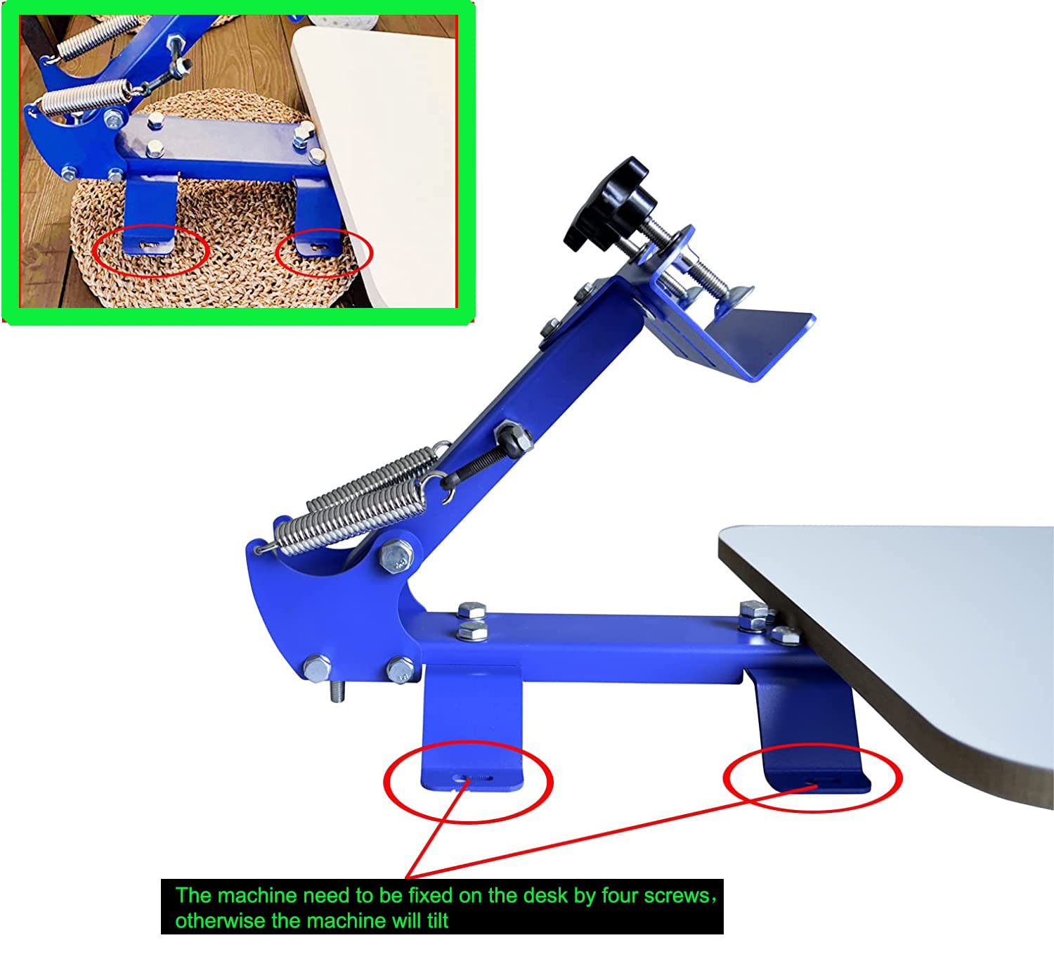 INTBUYING 1 Color 1 Station Manual Screen Printing Press Machine with Removable Pallet Bracket for T-Shirt Printing - DIY Custom Apparel, Small Business & Home Use