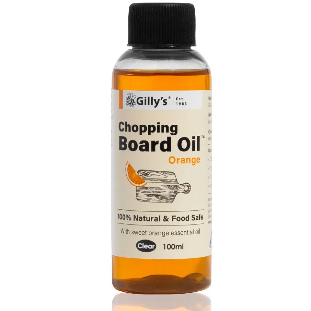 Gilly's Premium 100ml Orange Wood Chopping Board Oil - Natural Conditioner for Cutting Boards, Butcher Blocks & Wooden Utensils - Ideal for Kitchen & Food Prep Use