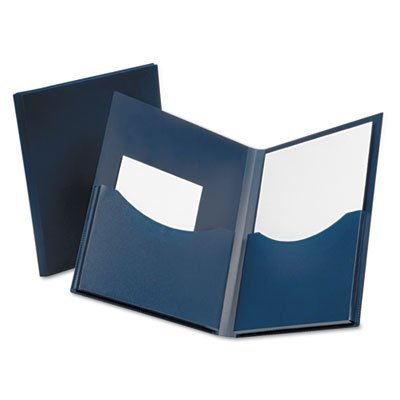 Oxford Poly Double Gusset 2-Pocket Folder with 200-Sheet Capacity - Navy Blue - Heavy Duty School & Office Supplies for Organizing Documents, Papers, and Homework - Sold Individually
