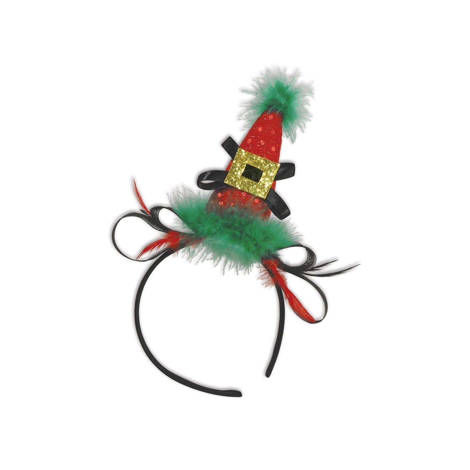12 Pack Christmas Holiday Hat Headbands - Festive Santa Elf Reindeer Party Hats for Xmas Celebrations, Office Parties & Family Gatherings