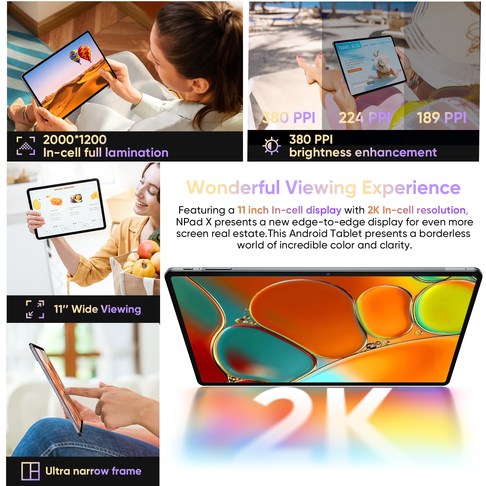 N-one Android 13 Tablet 11” 2K FHD Display | 16GB RAM 128GB Storage | Helio G99 Octa-Core | 1TB Expandable | 4G LTE SIM & GPS | 20MP Camera | 8600mAh Battery with Fast Charging | Perfect for Travel, Work & Kids Learning