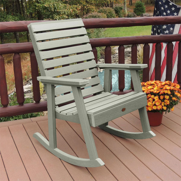 Weatherly Outdoor Rocking Chair - All-Weather Wicker Patio Rocker with Cushion | Perfect for Porch, Garden, Deck & Backyard Relaxation