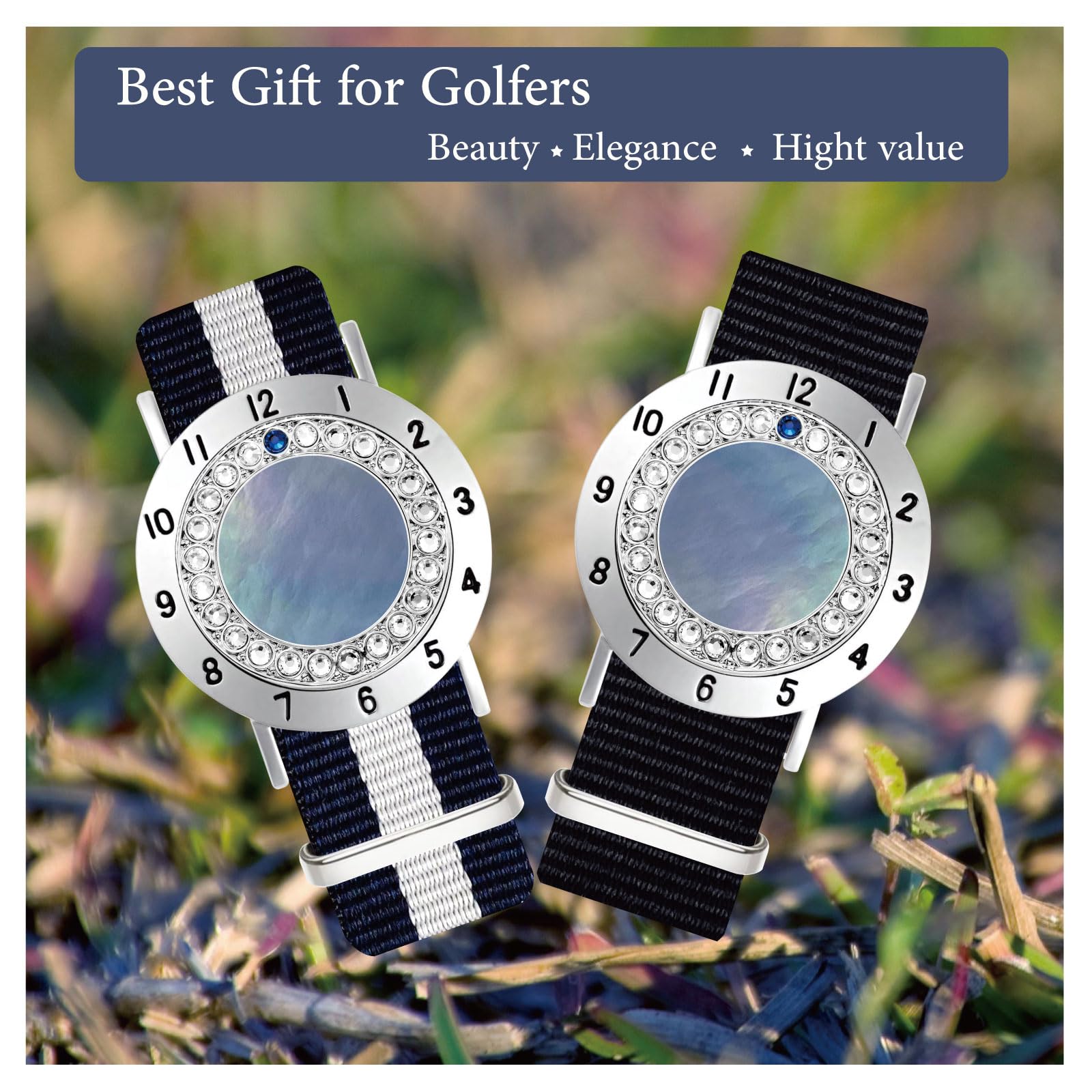 Premium Golf Ball Marker & Stroke Counter Bracelet Set - Pearl Crystal Marker for Women | Golf Accessories & Gifts | Perfect for Practice, Tournaments & On-Course Scoring