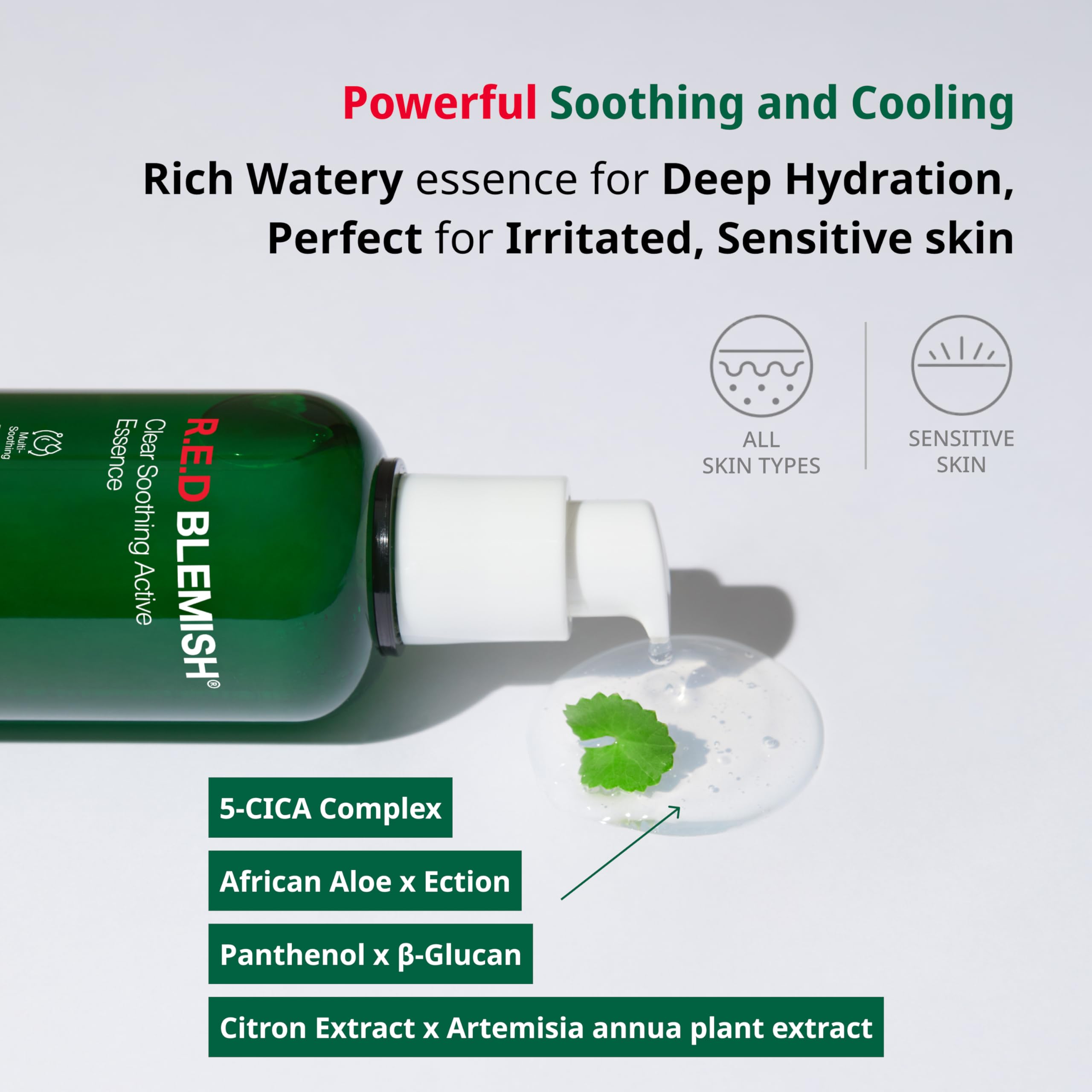 Dr.G RED Blemish Clear Soothing Active Essence 80ml - Korean Acne Treatment Essence for Sensitive Skin | Hydrating Facial Serum for Blemish-Prone Skin | K-Beauty Skincare Routine for Clear & Calm Complexion | Perfect for Daily Use & Post-Breakout Recovery