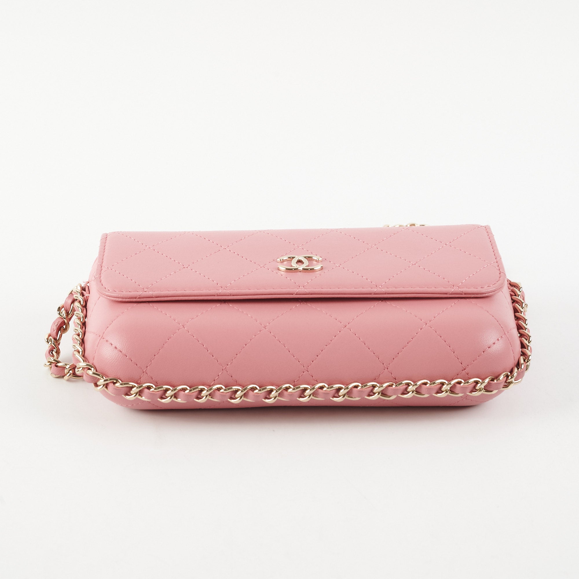 Chanel Seasonal Flap Bag Pink Microchip Leather Crossbody Purse - Luxury Designer Handbag for Women, Perfect for Parties, Dating & Special Occasions