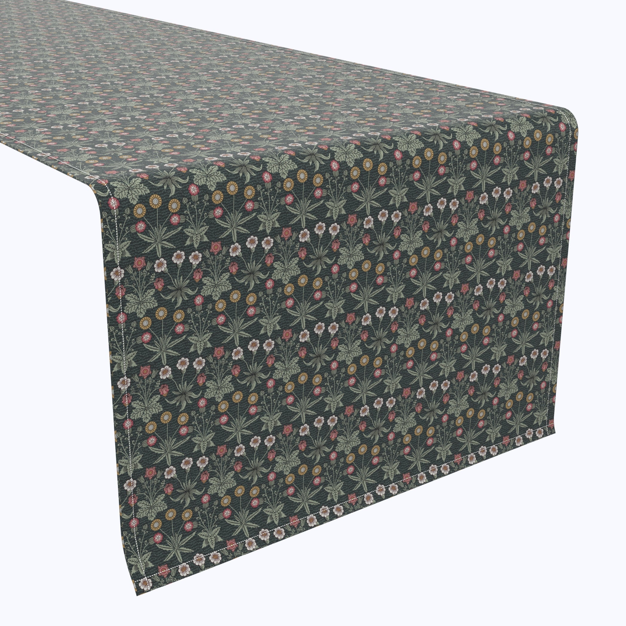 Floral 76-Inch Cotton Table Runner - Elegant Dining Table Decor for Weddings, Parties & Home Decor