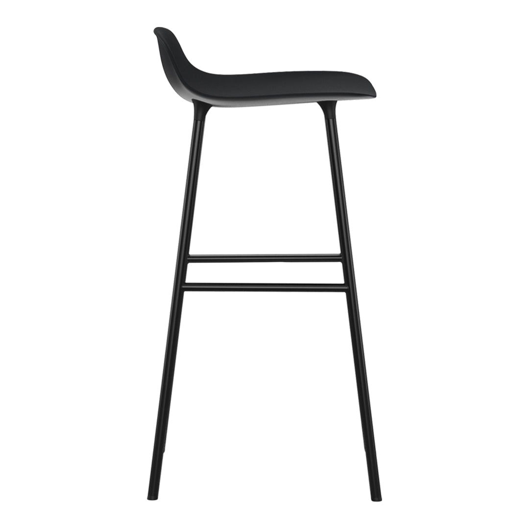 Modern Metal Bar Stools with Form Design - Adjustable Height Counter Stools for Kitchen, Dining & Home Bar - Industrial Style Seating for Restaurants & Cafes