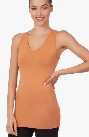 Butter Orange Seamless Tank Top for Women - Soft Stretchy Workout Shirt - Yoga, Running & Gym Essentials