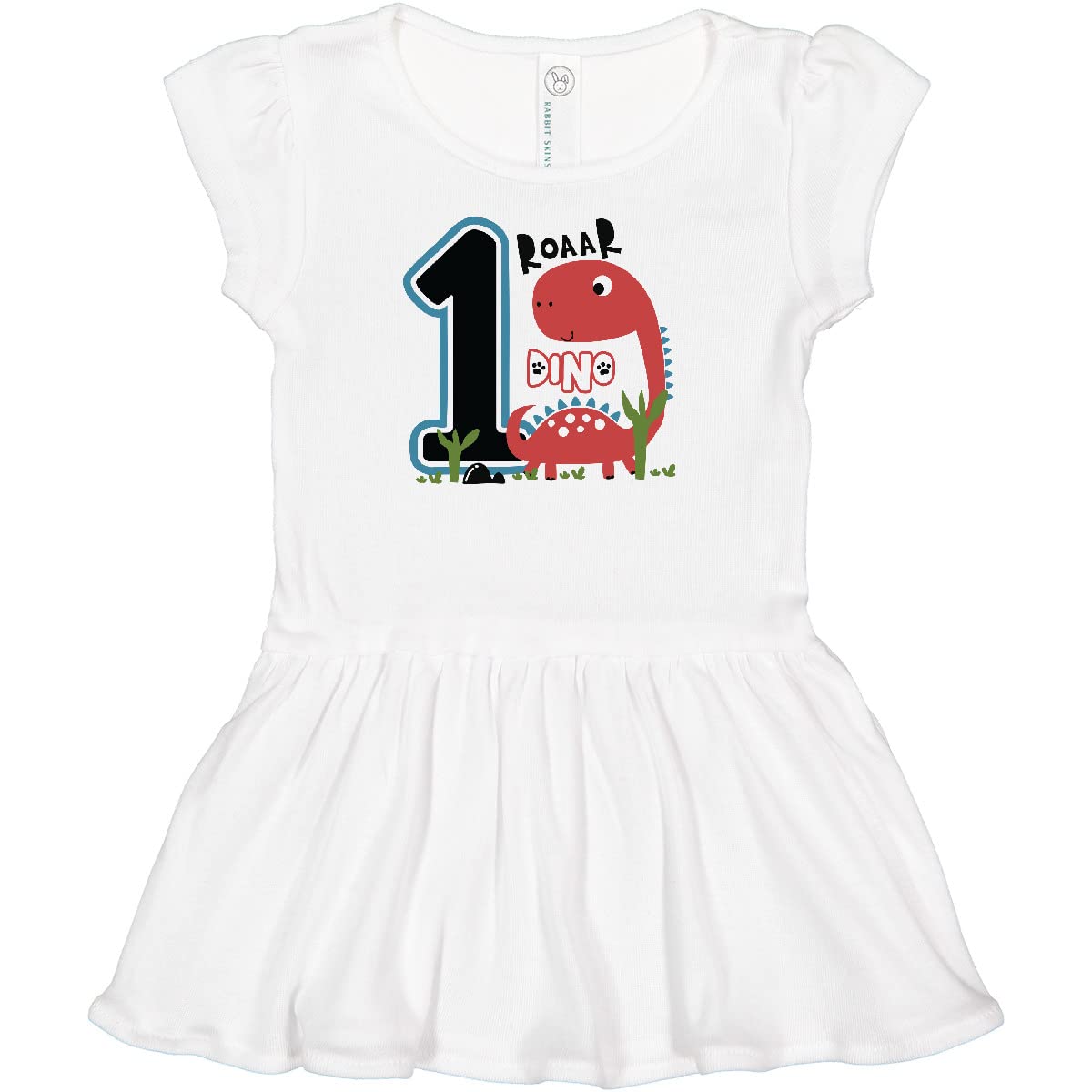 Inktastic 1st Birthday Dinosaur Infant Dress - Cute Dino Outfit for Baby Girls & Boys, Perfect for Birthday Parties, Photo Shoots & Special Occasions