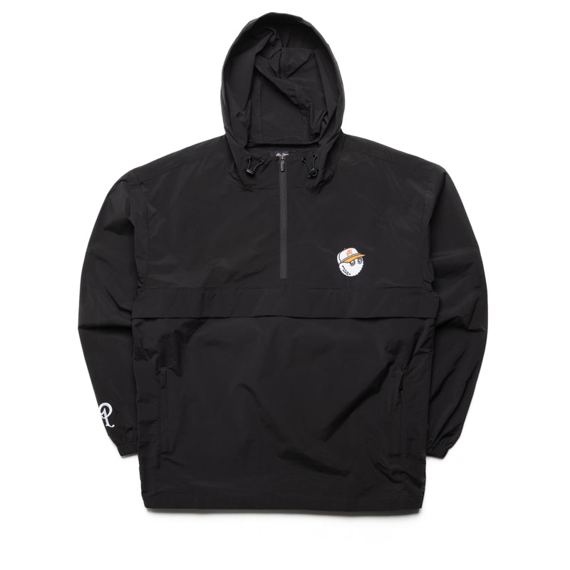 Malbon Golf Evergreen Nylon Anorak Jacket - Waterproof Windbreaker for Men & Women - Perfect for Golfing, Hiking & Outdoor Adventures (Black)