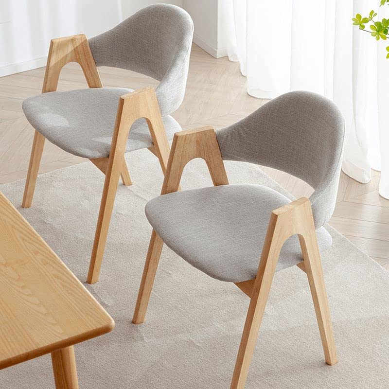 Modern Upholstered Dining Chairs Set of 2 - Matte Finish Arm Chairs with Natural Wood Legs for Kitchen, Dining Room, Cafe & Milk Tea Shop (Green Fabric + Natural Wood Tone) - Perfect for Home Decor, Restaurant Seating & Coffee Shop Furniture