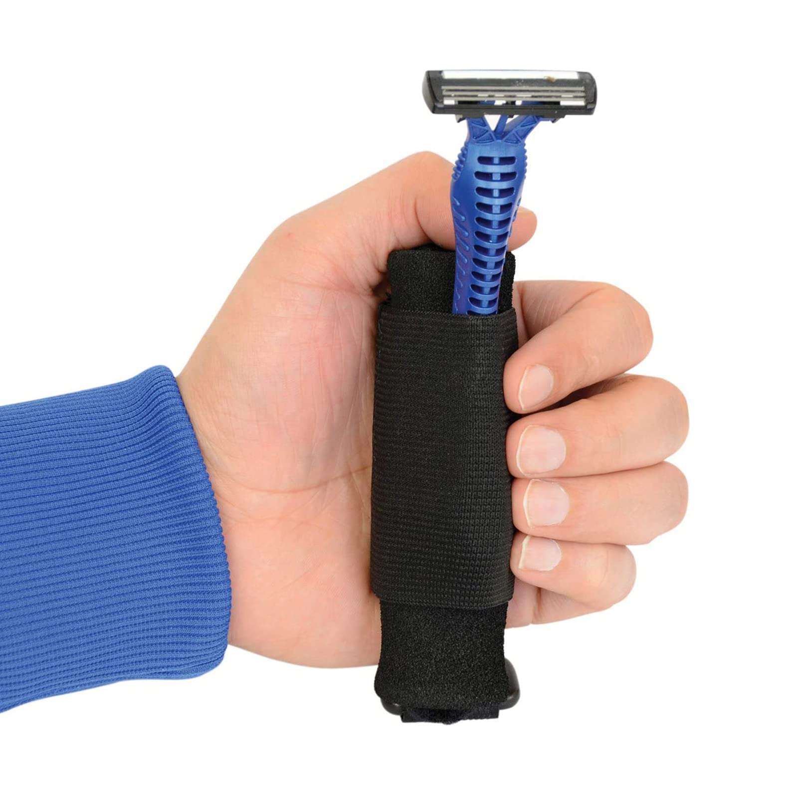Universal Cuff Utensil Holder Strap - Adaptive Eating Aid for Parkinson's, Arthritis & Hand Tremors - Elderly Assistive Device for Holding Utensils, Writing Tools & Daily Activities (Black) - Perfect for Independent Dining & Self-Care at Home or Healthcare Facilities