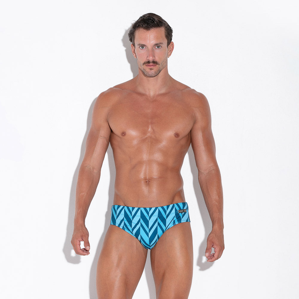 Code 22 Cadaques Men's Enhancing Swim Brief - Blue 25101 | Comfortable & Stylish Swimwear for Beach, Pool & Vacation