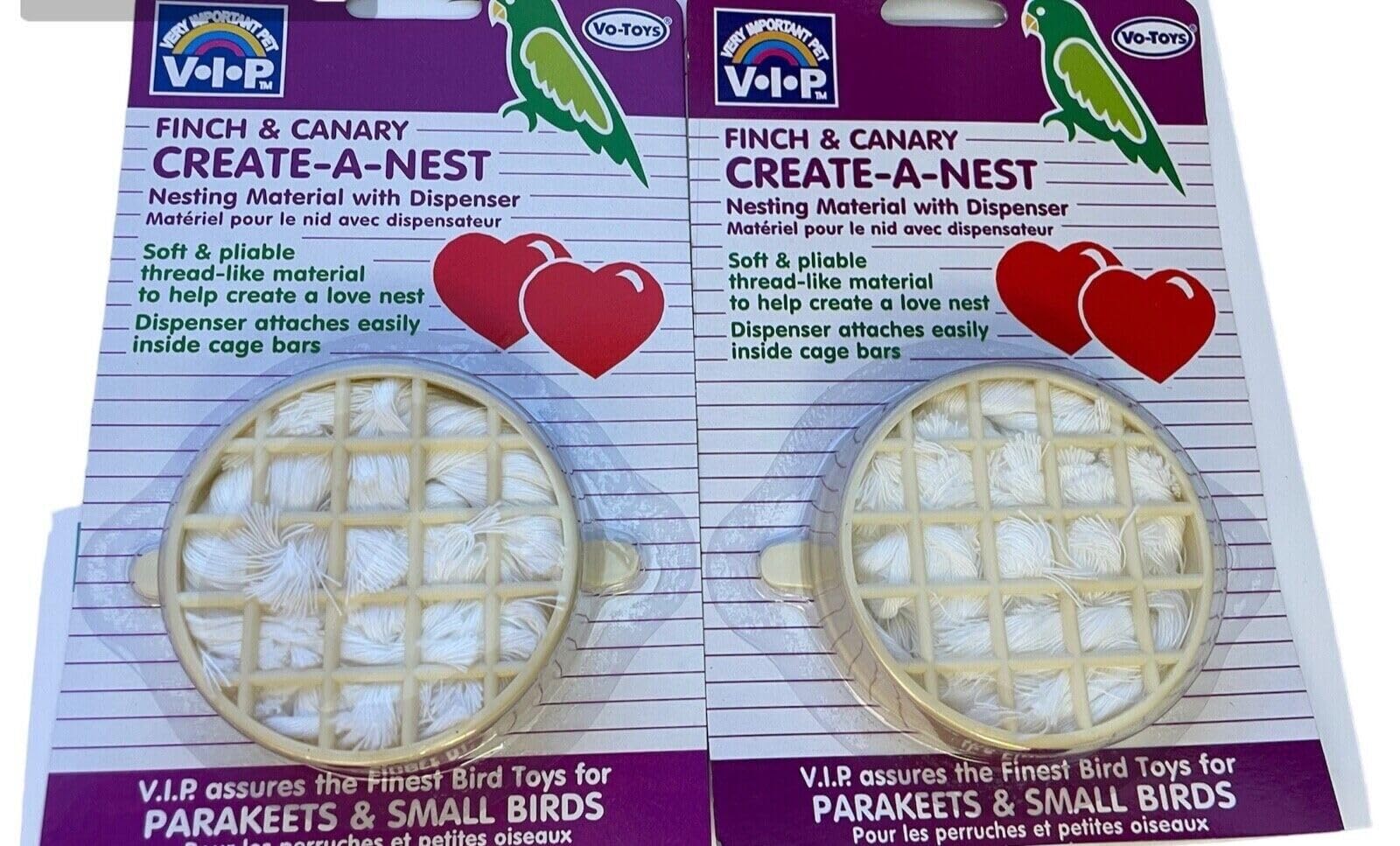Premium Nesting Material for Birds - 2 Pack with Convenient Plastic Dispenser | Ideal for Pet Birds, Parrots, and Aviaries - Safe & Comfortable Nesting Solution