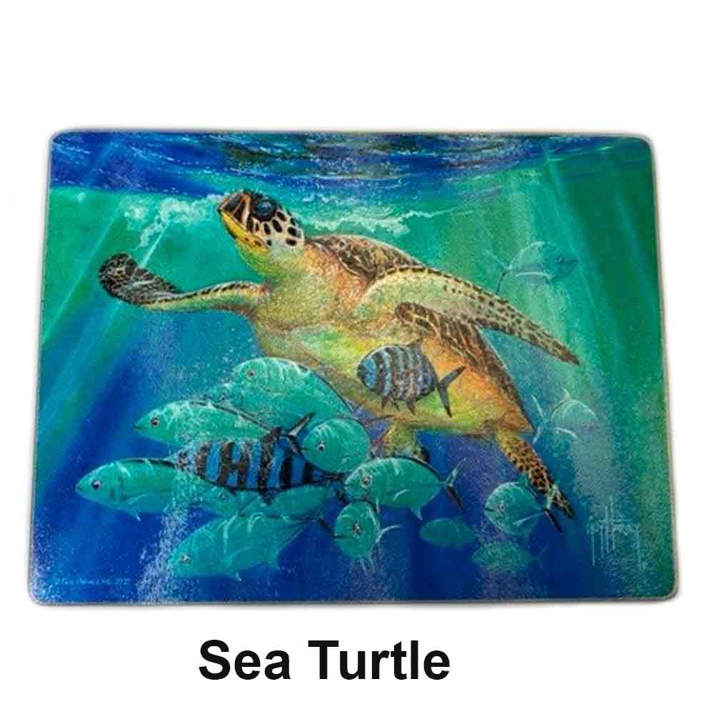 Premium Guy Harvey Themed 12x16 Inch Cutting Board - Durable Wooden Chopping Board for Kitchen, BBQ & Outdoor Cooking - Perfect for Home Chefs & Seafood Lovers