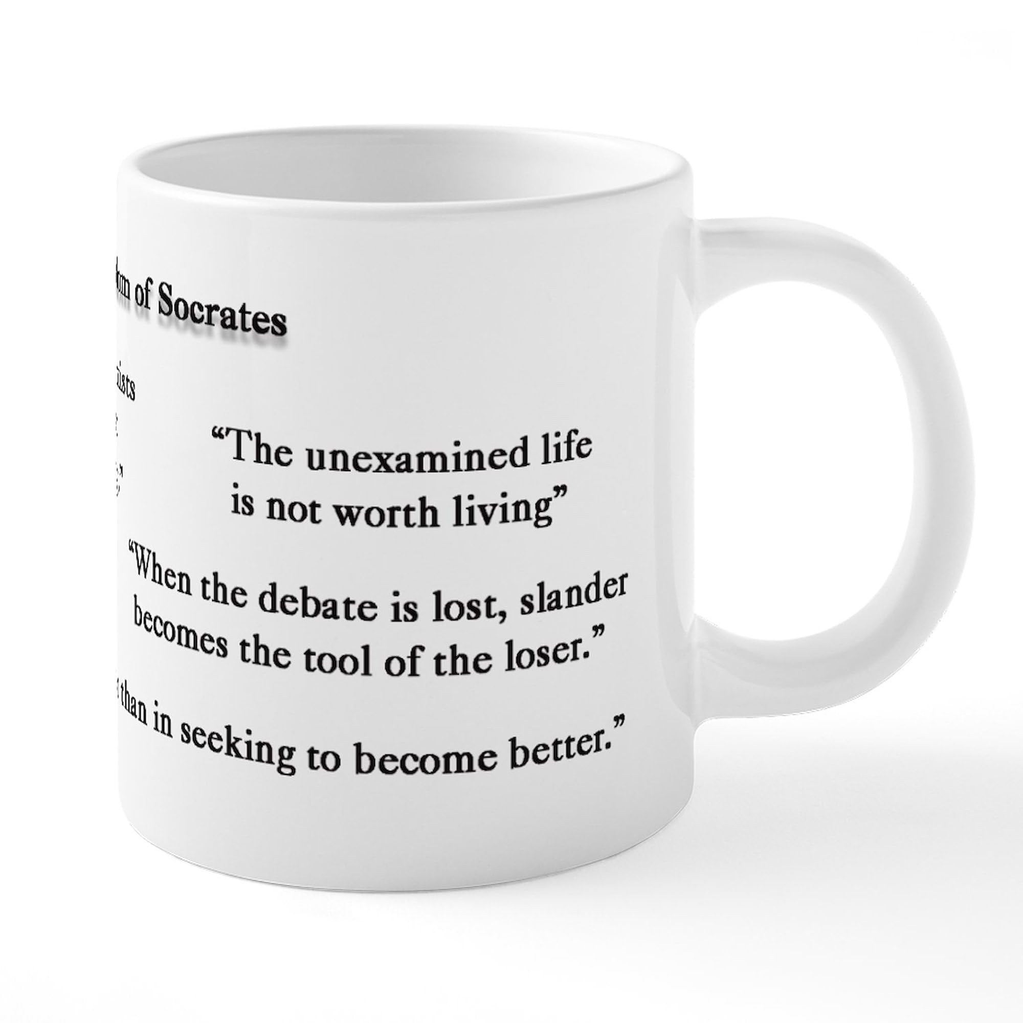Socrates Quote 20 oz Ceramic Coffee Mug - Large Insulated Tea Cup for Office, Home & Gifts - Funny Philosopher Gift for Teachers & Students