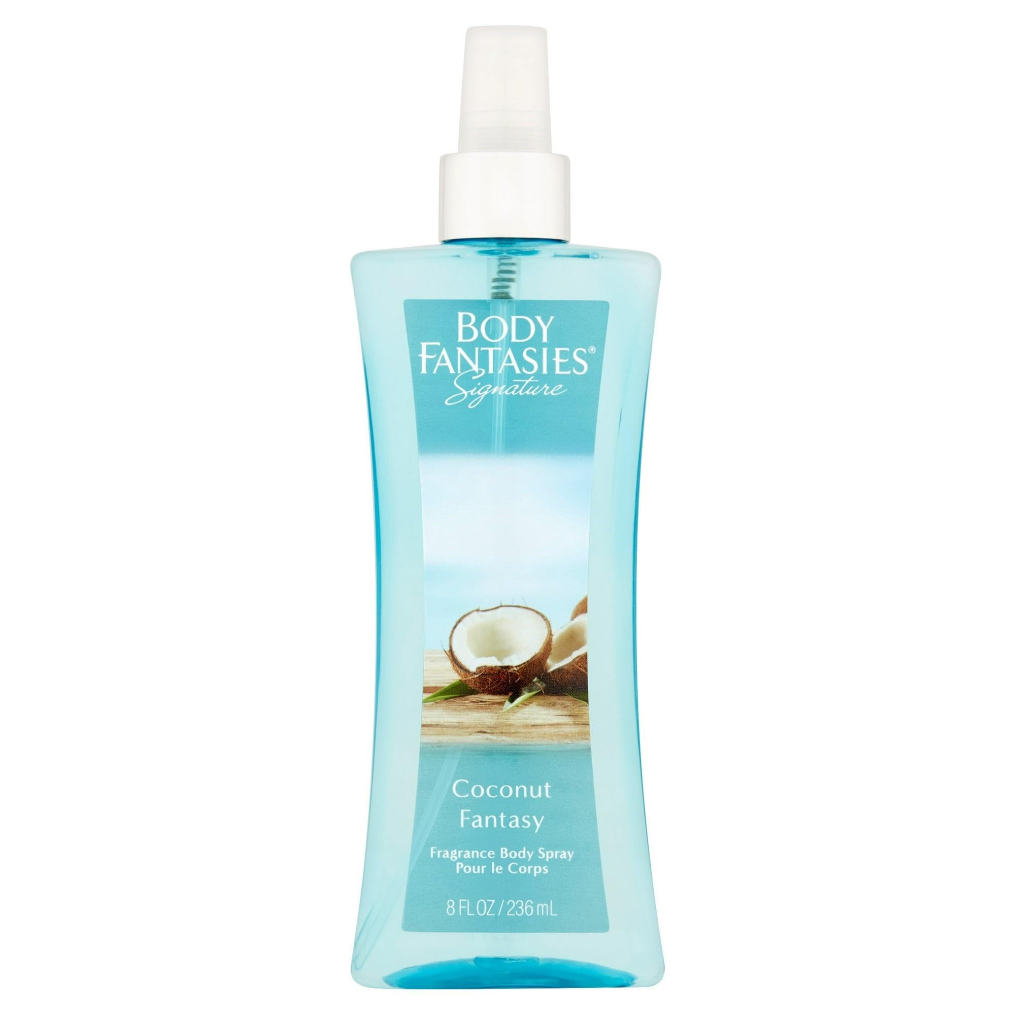 Body Fantasies Signature Coconut Fantasy Women's Body Spray 8 oz by Parfums De Coeur - Tropical Scent for Summer, Beach & Everyday Freshness