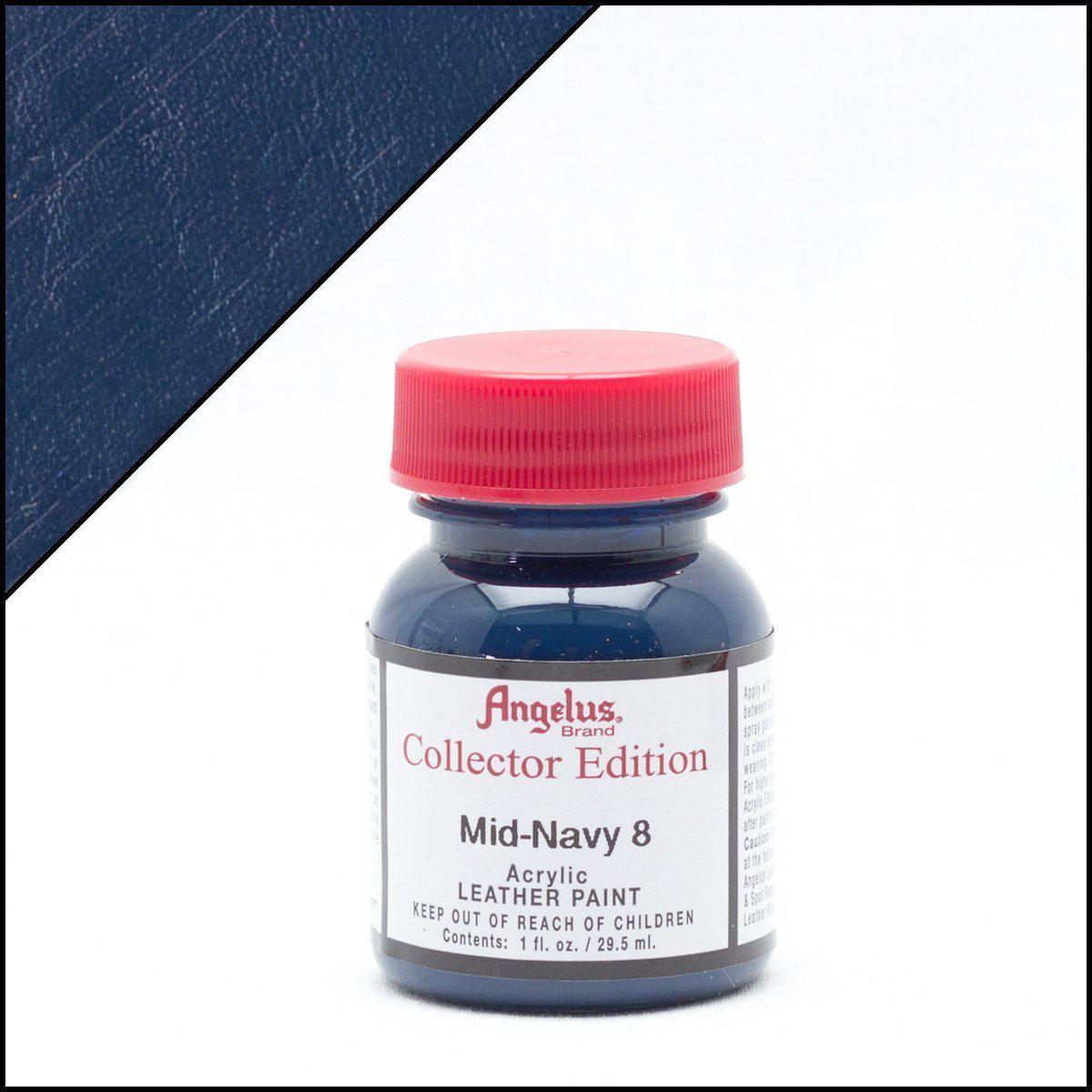 Angelus Leather Paint - Mid Navy Blue for Shoes, Bags & Accessories - Premium Leather Dye for DIY Crafting & Restoration Projects