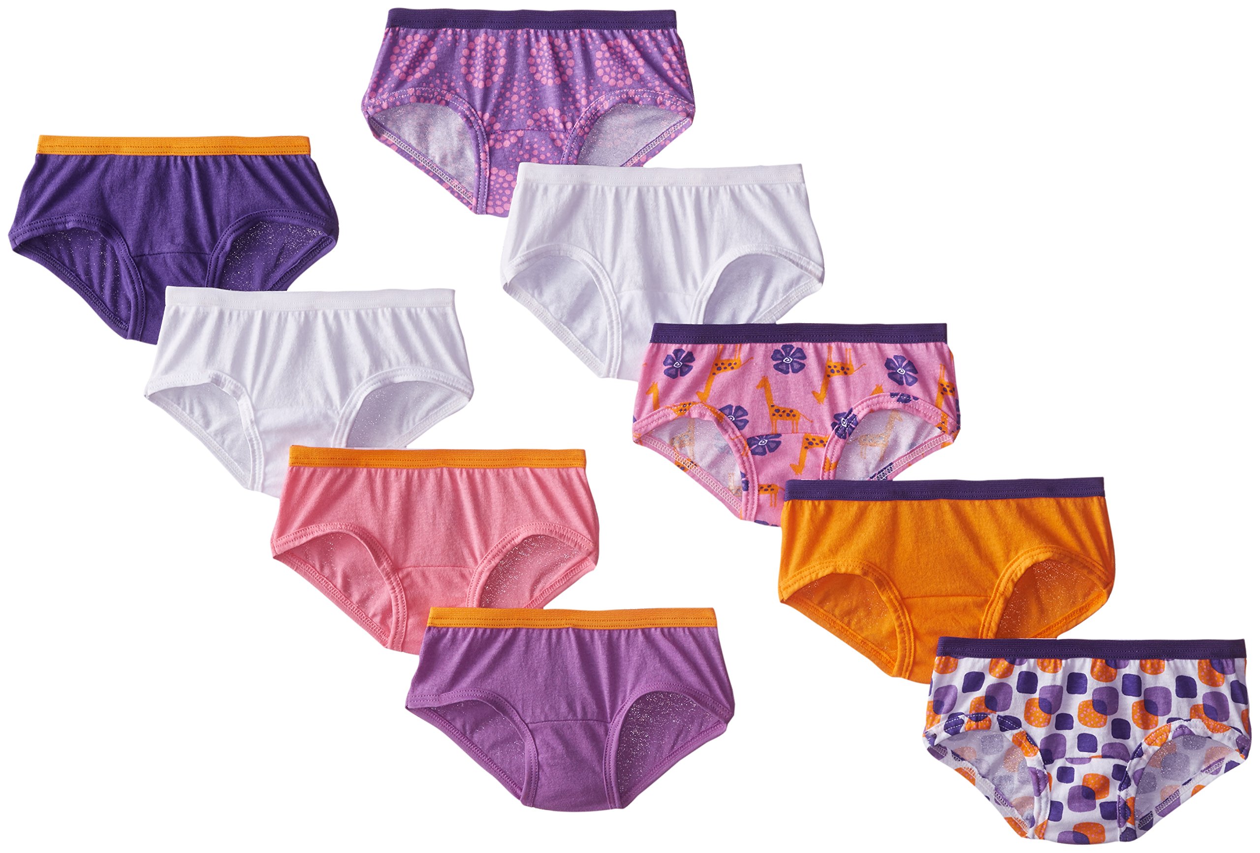 Fruit of the Loom Girls' Low Rise Cotton Brief Underwear Multipack - 5 Pack Soft Comfortable Panties for Everyday Wear, School & Sleep