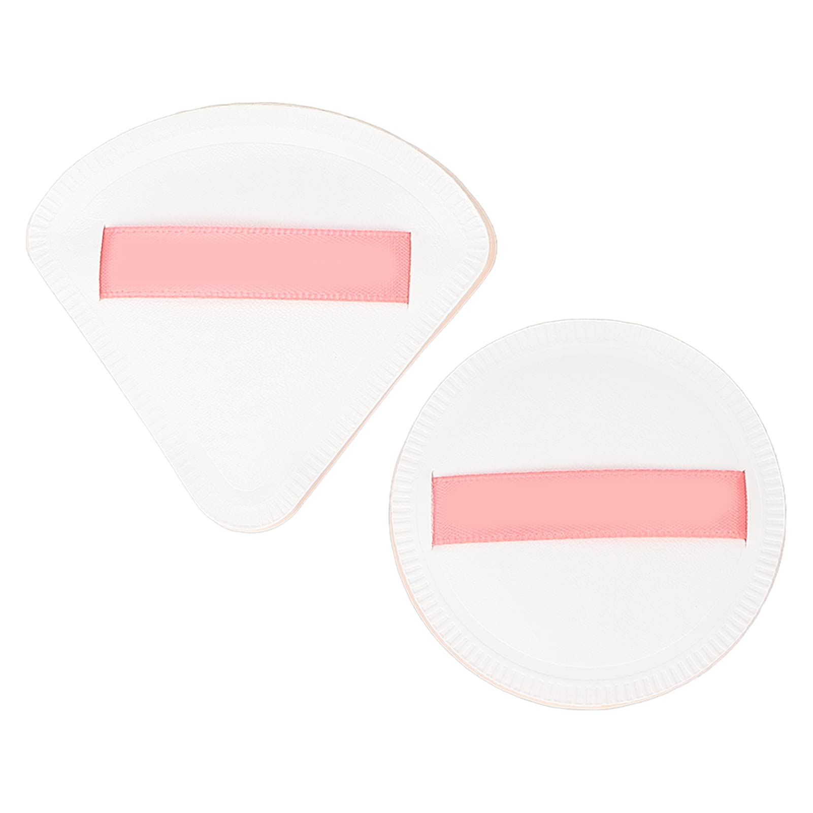 2pcs Round & Triangle Soft Powder Puff Set - Premium Foundation Sponge & Air Cushion Makeup Applicator for Loose Powder & Setting Powder - Perfect for Daily Makeup & Professional Beauty Routines