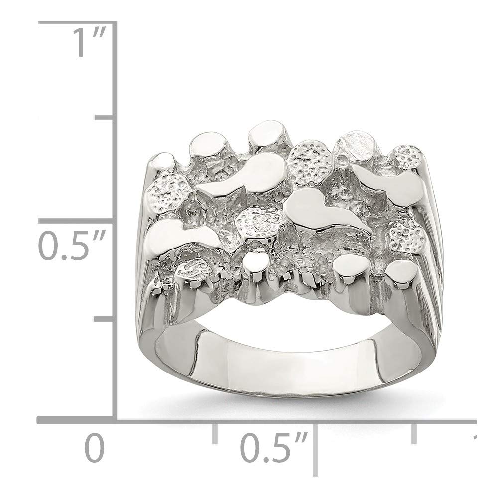 925 Sterling Silver Women's Nugget Ring - Elegant Stackable Jewelry for Everyday Wear, Gift for Her, Anniversary or Birthday Present - Perfect for Casual Outfits, Date Nights and Special Occasions