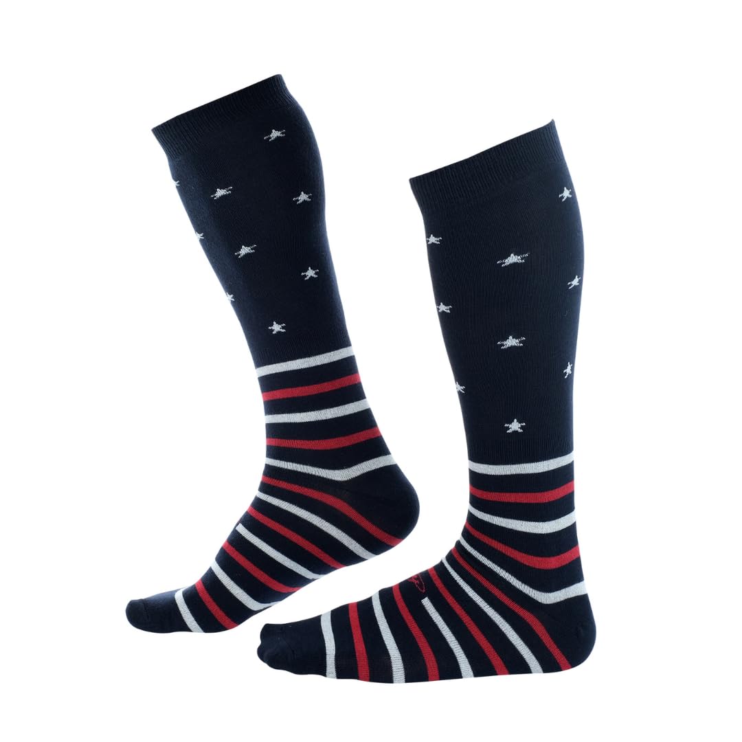 Premium Men's Over the Calf Dress Socks (3-Pack) | Soft Cotton Long Socks with Stay-Up Technology for 12+ Hours | Ideal for Business, Formal Events & Office Wear