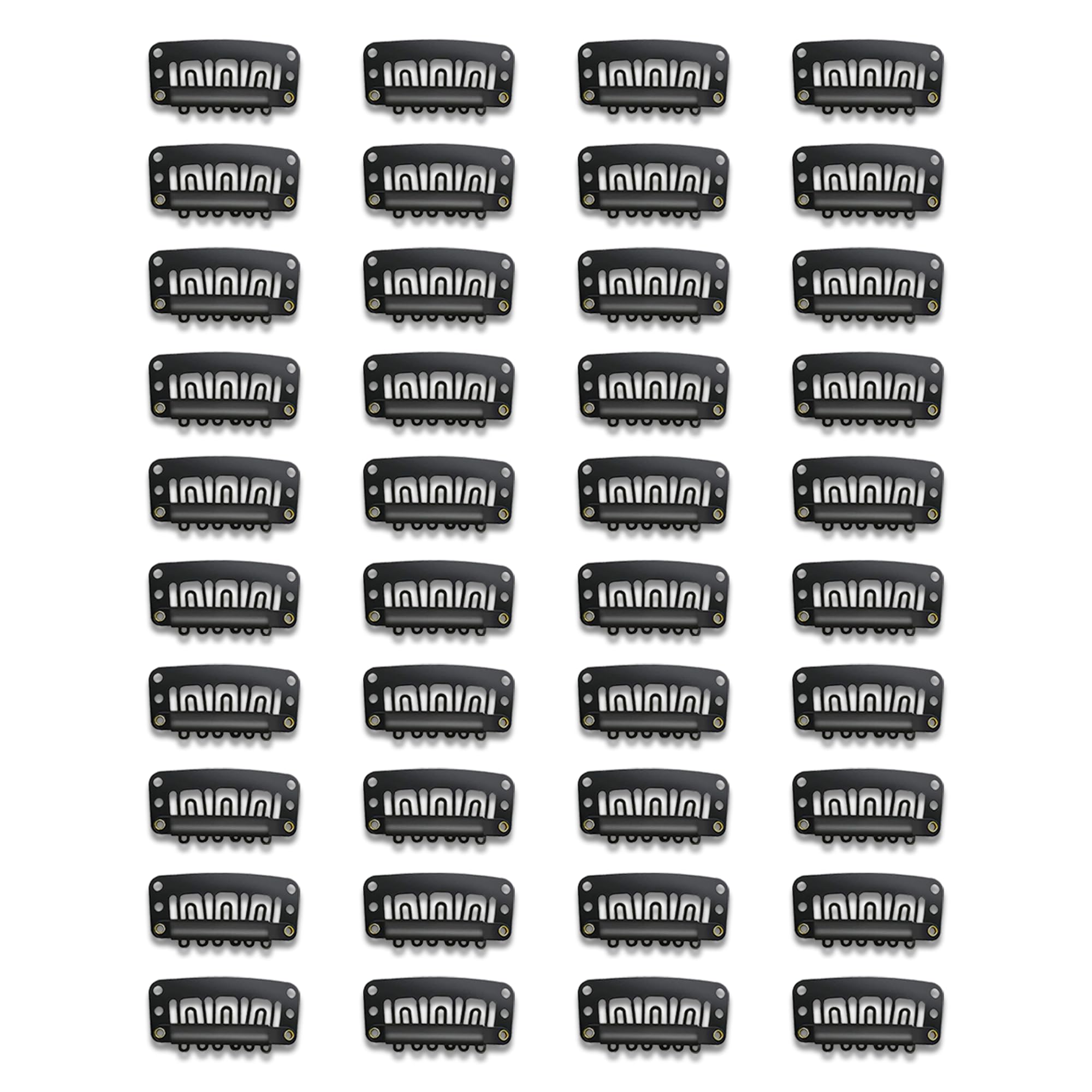 40pcs Black Hair Extension Clips for Women & Men - Secure Wig Clips with Safety Pins for Dupatta Setting, Hair Patches, and Clip-in Extensions - Perfect for Cosplay, Daily Styling, and Special Occasions