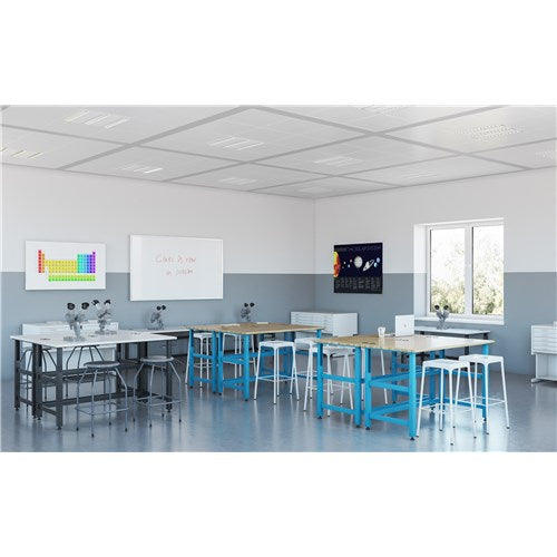 Safco Diesel Steel Adjustable Height Stool - Heavy Duty Industrial Bar Stool for Workshop, Garage, and Commercial Use