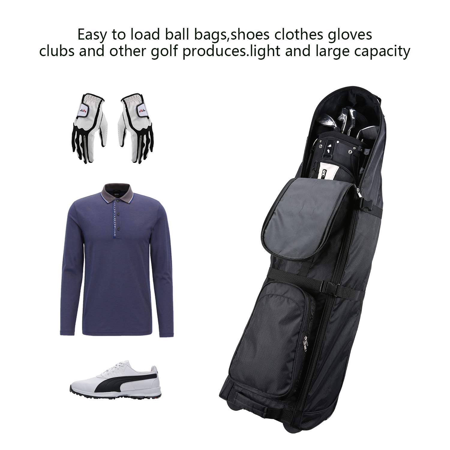 Premium Foldable Golf Travel Bag with Wheels - Lightweight Airline Approved Golf Club Case for Easy Transport - Perfect for Air Travel, Golf Vacations & Tournaments