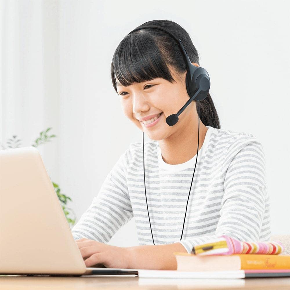 Audio-Technica ATH-102USB Dual-Ear USB Headset with Adjustable Microphone - Noise Cancelling for Home Office, Remote Work & Online Learning (Black) | Ideal for Zoom Calls, Webinars & Virtual Classrooms