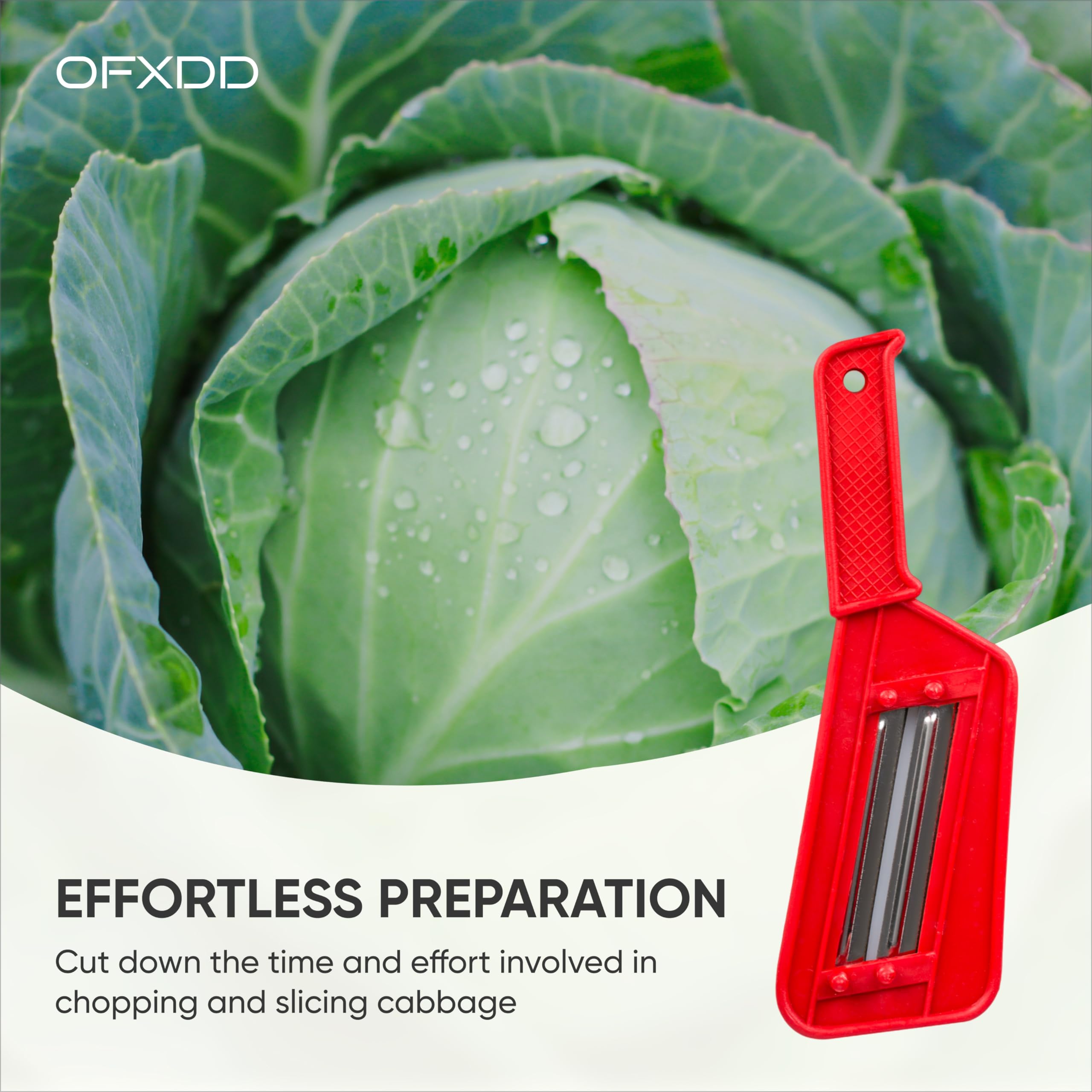 Premium Stainless Steel Cabbage and Vegetable Chopper - Heavy Duty Kitchen Knife for Shredding, Slicing & Dicing - Perfect for Sauerkraut, Salads & Meal Prep