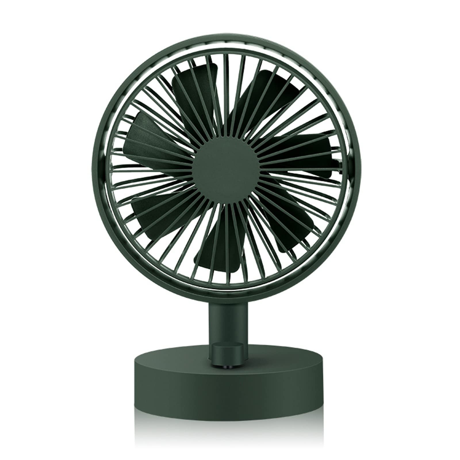 CAUME Portable USB Desk Fan - Rechargeable, Silent, with 90° Oscillation - Perfect for Office, Home, Dorm & Travel - White & Green Options